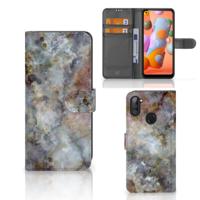 Samsung Galaxy M11 | A11 | Bookcase | Marmer Grijs