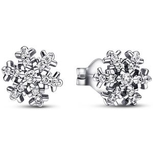 Pandora 292370C01 Oorknoppen Sparkling Snowflake zilver-zirconia wit