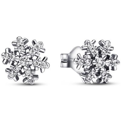 Pandora 292370C01 Oorknoppen Sparkling Snowflake zilver-zirconia wit