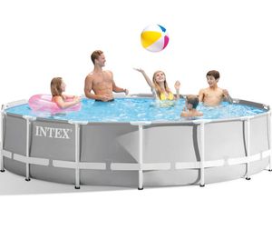 Intex 26720 bovengronds zwembad Zwembad met frame Rond 12706 l Grijs