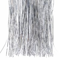 20x zakjes kerstboom decoratie folie slierten zilver