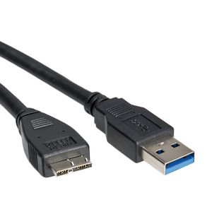 ROLINE USB 3.2 Gen 1 kabel, type A M - Micro A M, zwart, 0,8 m