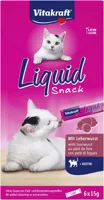 Vitakraft Liquid Snack Met Biotine - Kattensnack - Leverworst 6x15 g