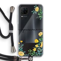 Gele bloemen: Huawei P40 Lite Transparant Hoesje met koord
