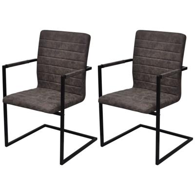 Eetkamerstoelen 2 st kunstleer bruin