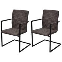 Eetkamerstoelen 2 st kunstleer bruin