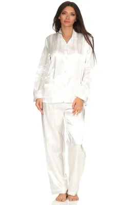 Dames Pyjama Satijn - Sophie - Lange mouwen - Knoopsluiting - satijnen pyjama