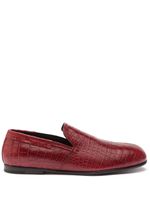 Dolce & Gabbana mocassins en cuir à effet peau de crocodile - Rouge