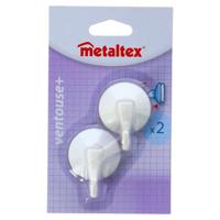 Metaltex Haken met Zuignap 2 Stuks Wit - thumbnail