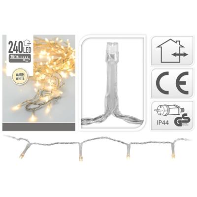 Kerstverlichting - 2x - LED lichtsnoer - transparant - 240 lampjes - warm wit - voor binnen en buite