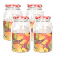 Weckpot/inmaakpot Classic - 4x - 750 ml - kunststof - draaideksel - rood - D9 x H15 cm - thumbnail