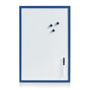 Whiteboard/memobord magnetisch incl. marker en magneten - 40 x 60 cm - blauw