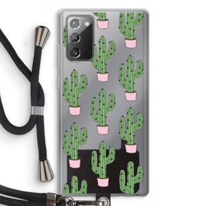 Cactus Lover: Samsung Galaxy Note 20 / Note 20 5G Transparant Hoesje met koord