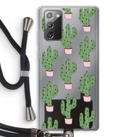 Cactus Lover: Samsung Galaxy Note 20 / Note 20 5G Transparant Hoesje met koord
