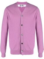 Comme Des Garçons Play cardigan en laine à patch cœur - Violet - thumbnail