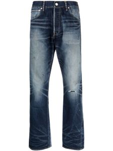 visvim jean droit à effet usé - Bleu