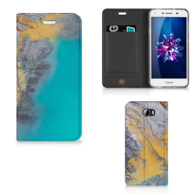 Huawei Y5 2 | Y6 Compact | Standcase | Marble Blue Gold