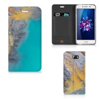 Huawei Y5 2 | Y6 Compact | Standcase | Marble Blue Gold