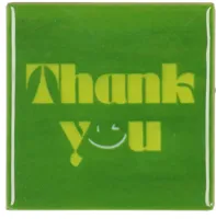 Daan Kromhout Design tegeltje keramiek thank you 10x10cm green