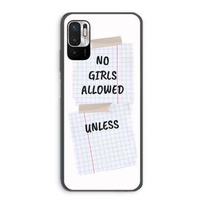 No Girls Allowed Unless: Xiaomi Redmi Note 10 5G Transparant Hoesje
