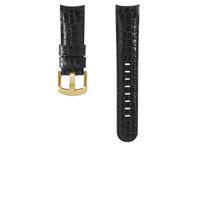 TW Steel horlogeband TWB128 / TW128 Leder Zwart 22mm + zwart stiksel
