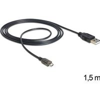 DeLOCK USB 2.0-A - USB micro-B, 1.5m USB-kabel 1,5 m USB A Micro-USB B Zwart - thumbnail