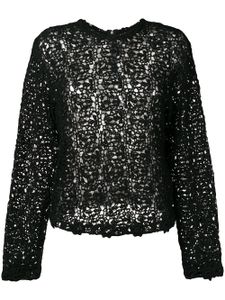 Comme Des Garçons Pre-Owned crochet long sleeved blouse - Noir