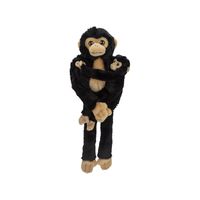 Pluche dieren knuffels hangende Chimpansee aap met baby van 48 cm   -