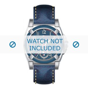 Tommy Hilfiger horlogeband TH-50-1-14-0717 / TH-50-1-14-0718 / TH679300956 Leder Blauw 22mm + wit stiksel