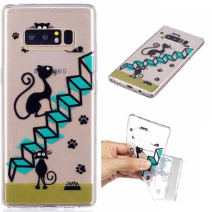 Softcase hoes katten op trap Samsung Galaxy Note 8