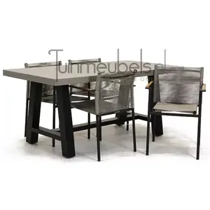 Tuinstoel jakarta grijs met Cento tafel 180 cm