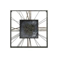 Muurklok Home ESPRIT Zwart Gouden Metaal Kristal 80 x 8 x 80 cm