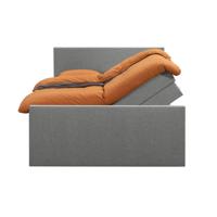 Leen Bakker - Boxspring Met Opbergruimte En Voetbord Liv Egaal - Licht - 180x200cm - Stof - Grijs