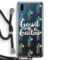 Cactus quote: Huawei P20 Transparant Hoesje met koord