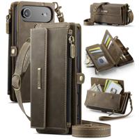 Caseme iPhone 17 Air hoesje - portemonnee tasje - Bruin