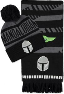 Star Wars - The Mandalorian Beanie & Scarf Giftset (Black/Grey)