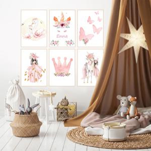 Posters - Roze Kawaii / gepersonaliseerd / Set van 6