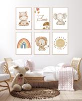 Posters - Boho Dieren en Regenboog / gepersonaliseerd / 02 / Set van 6 - thumbnail