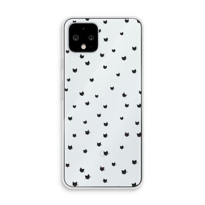 Kleine kattenkopjes: Pixel 4 Transparant Hoesje
