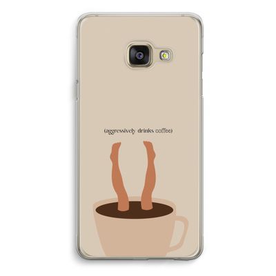 Aggressively drinks coffee: Samsung A3 (2017) Transparant Hoesje
