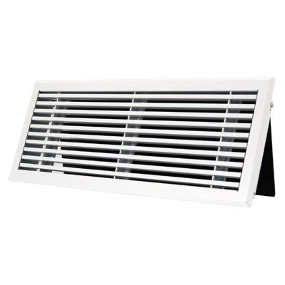 Wandrooster Met Volumeregelaar T.b.v. 400 X 150mm - Staal - Wit Ral9003
