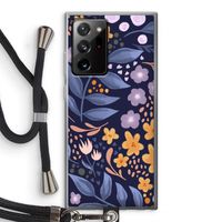 Flowers with blue leaves: Samsung Galaxy Note 20 Ultra / Note 20 Ultra 5G Transparant Hoesje met koord