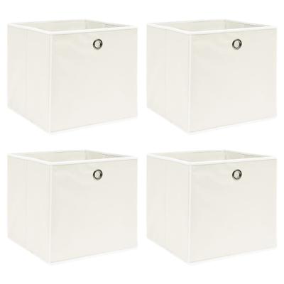 VidaXL Opbergboxen 4 st 32x32x32 cm stof wit
