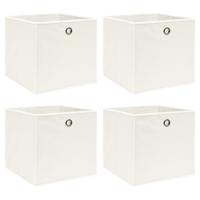 VidaXL Opbergboxen 4 st 32x32x32 cm stof wit