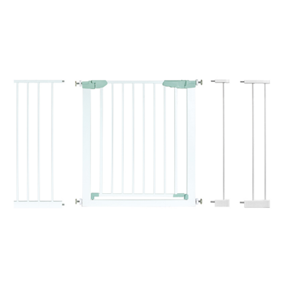 Veiligheidshekje Extra Hoog en Breed met Verlengstukken en Montagesets 70-120 cm Breed Zelfsluitend voor Baby's en Huisdieren Wit