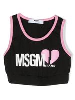 MSGM Kids débardeur crop à logo imprimé - Noir