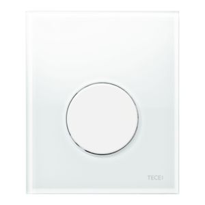 Urinoir Bedieningsplaat TECE Loop Glas Wit 10,4x12,4 cm (met witte toets)