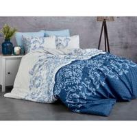 Beddengoedset - 1 dekbedovertrek 220 x 240 cm + 2 kussenslopen 60 x 60 cm - 100% versterkt katoen - Blauw