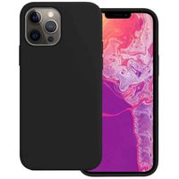 Basey iPhone 14 Pro Max Hoesje Siliconen Hoes Case Cover -Zwart