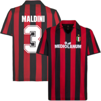AC Milan Retro Voetbalshirt 1988-1989 + Maldini 3 AC Milan Retro Voetbalshirt 1988-1989 + Maldini 3